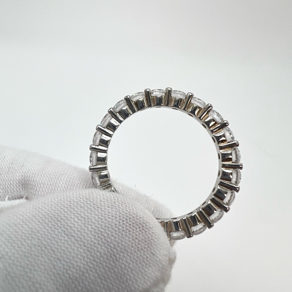 Sterling Round Cubic Zirconia Eternity Ring - Picture 8 of 16